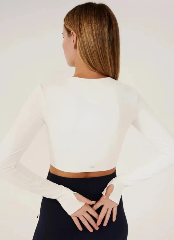 Sale Splits59 Airweight Long Sleeve Crop Top White