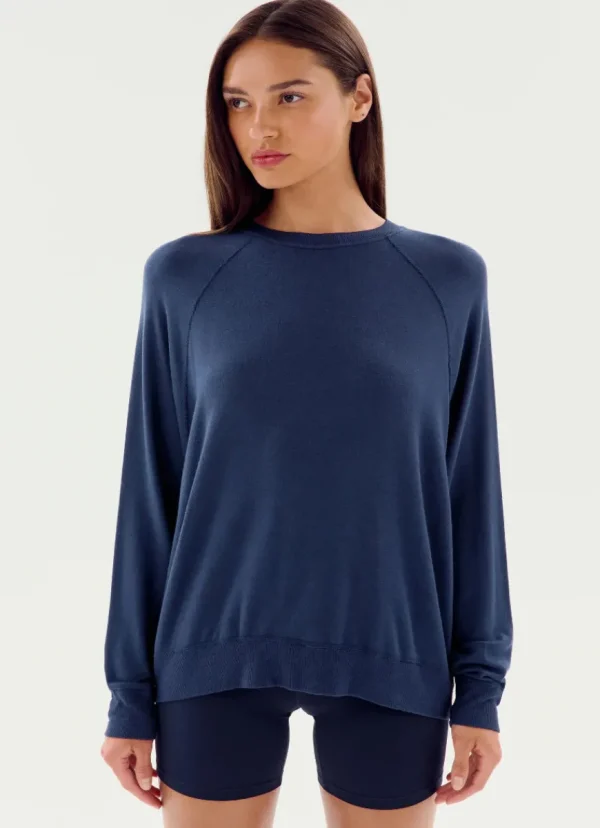 Clearance Splits59 Andie Oversized Fleece Sweatshirt Indigo