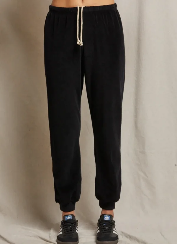 Sale perfectwhitetee Bailey Velour Jogger Black