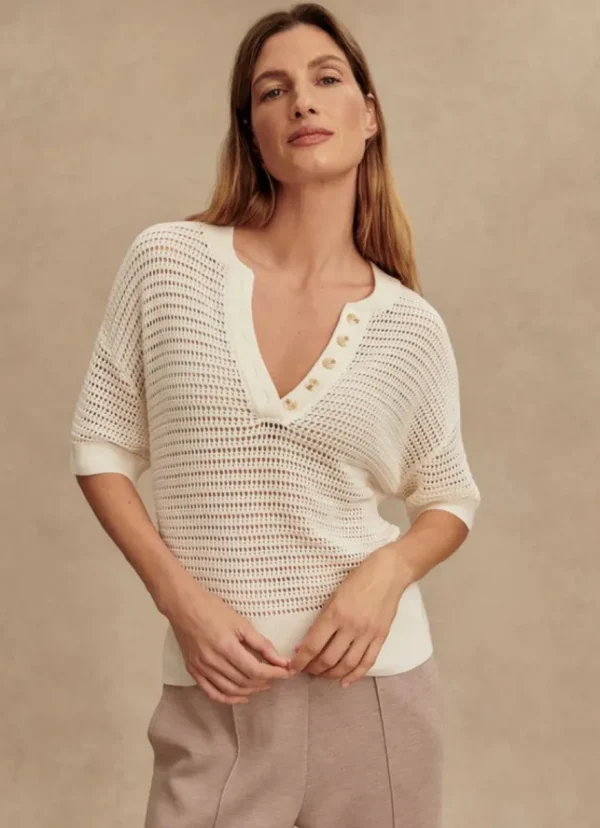 Sale Varley Callie Knit Top Egret