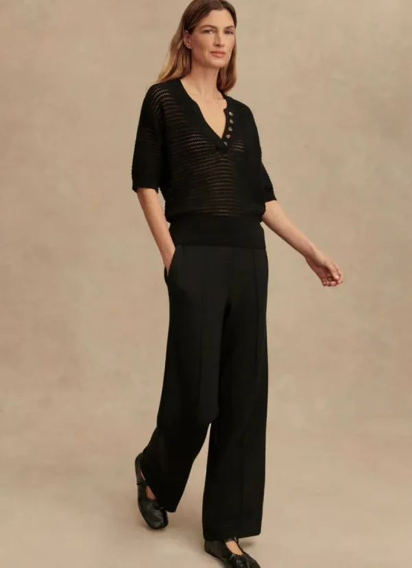 New Varley Callie Knit Top Black
