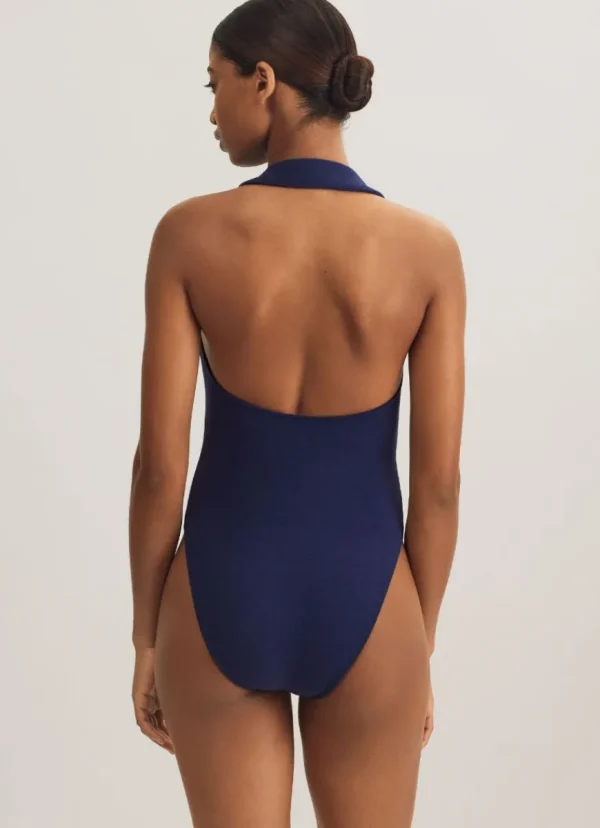 New Polo Ralph Lauren Collar One Piece Navy