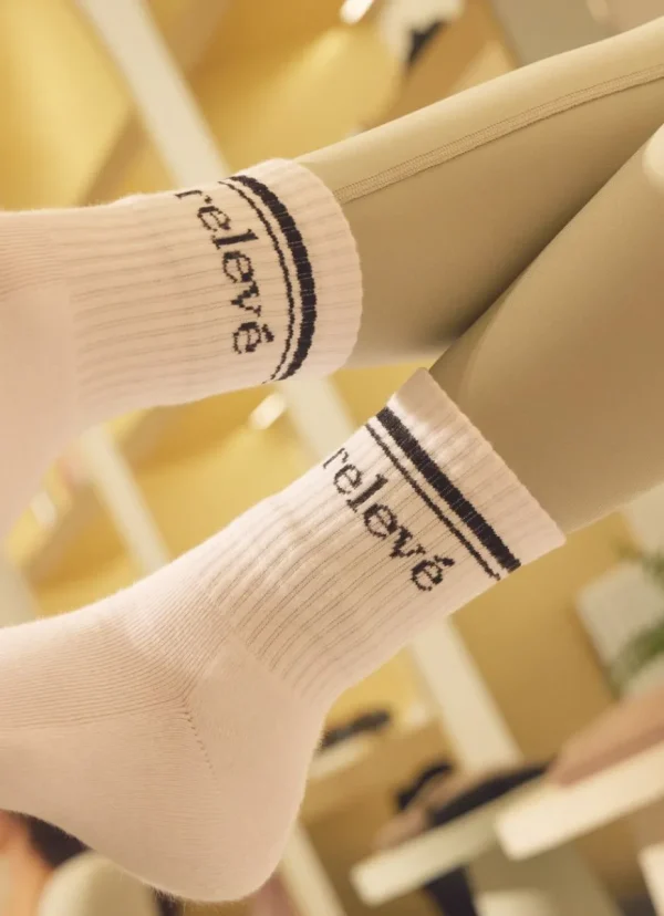 Outlet relevé Crew Socks White/Black