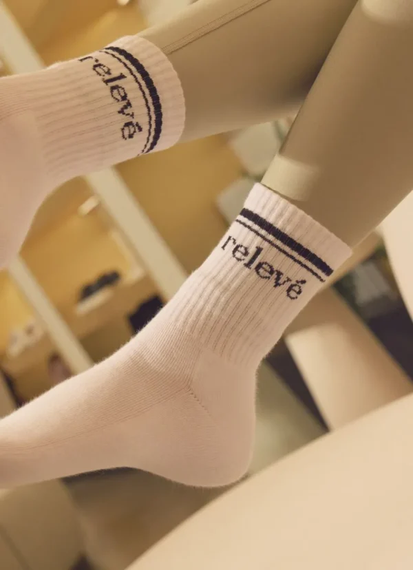 Outlet relevé Crew Socks White/Black