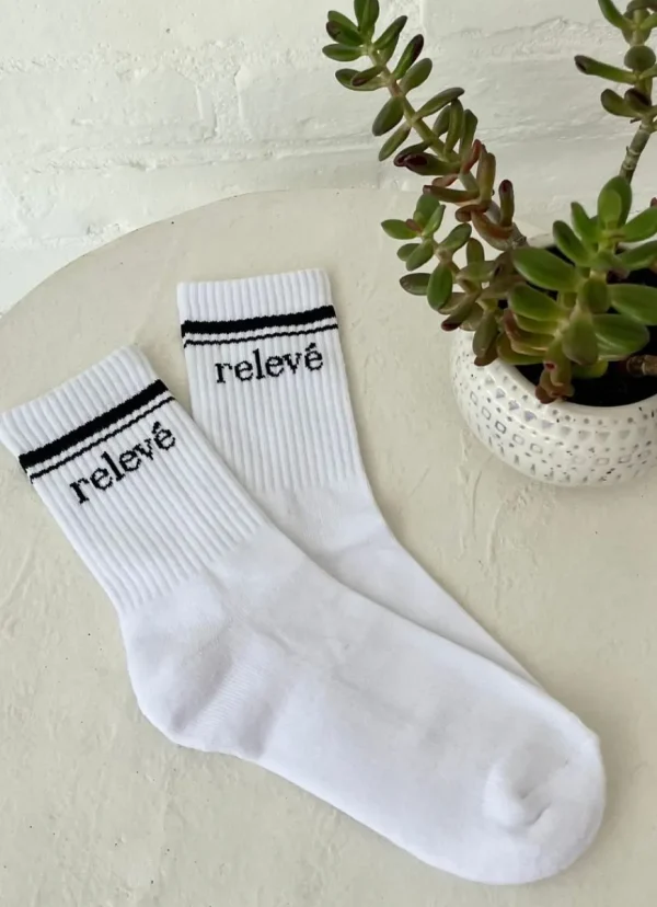 Outlet relevé Crew Socks White/Black