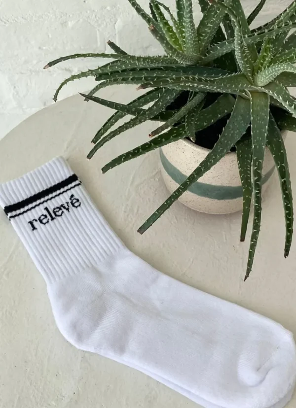 Outlet relevé Crew Socks White/Black