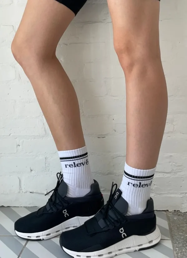 Outlet relevé Crew Socks White/Black