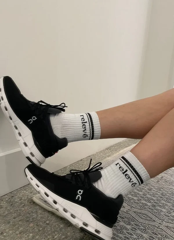 Outlet relevé Crew Socks White/Black
