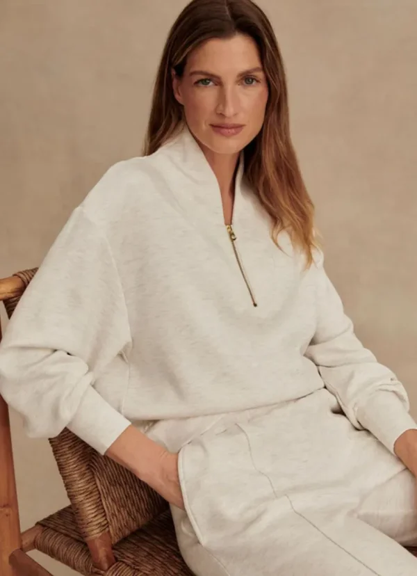 New Varley Davidson Sweat Ivory Marl