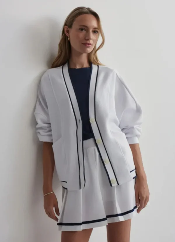 Discount Varley Decker Off-Court Cardigan White