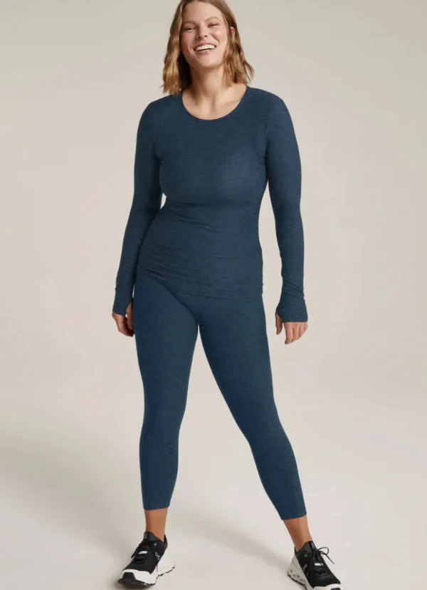 Discount Beyond Yoga Featherweight Classic Crew Pullover Nocturnal Navy