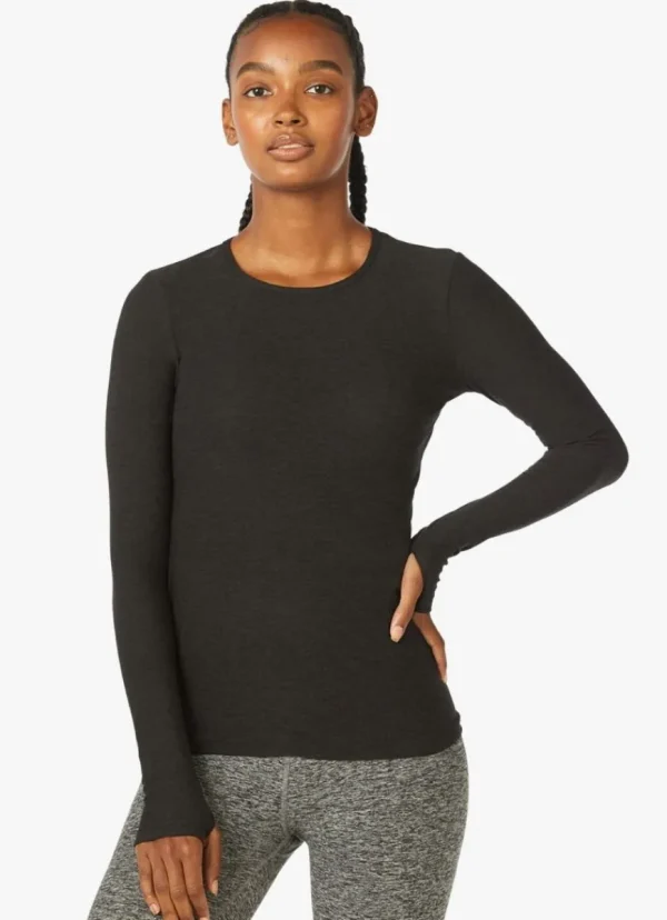 Outlet Beyond Yoga Featherweight Classic Crew Pullover Darkest Night