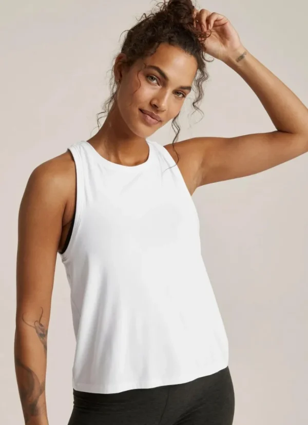 Best Beyond Yoga Featherweight Rebalance Tank Cloud White