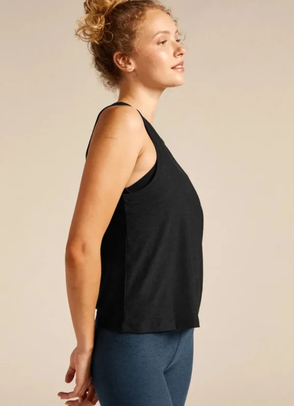 New Beyond Yoga Featherweight Rebalance Tank Darkest Night