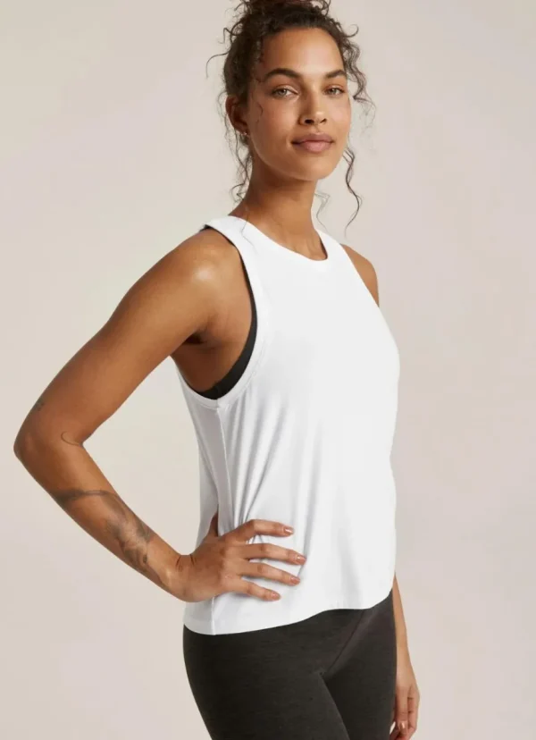 Best Beyond Yoga Featherweight Rebalance Tank Cloud White
