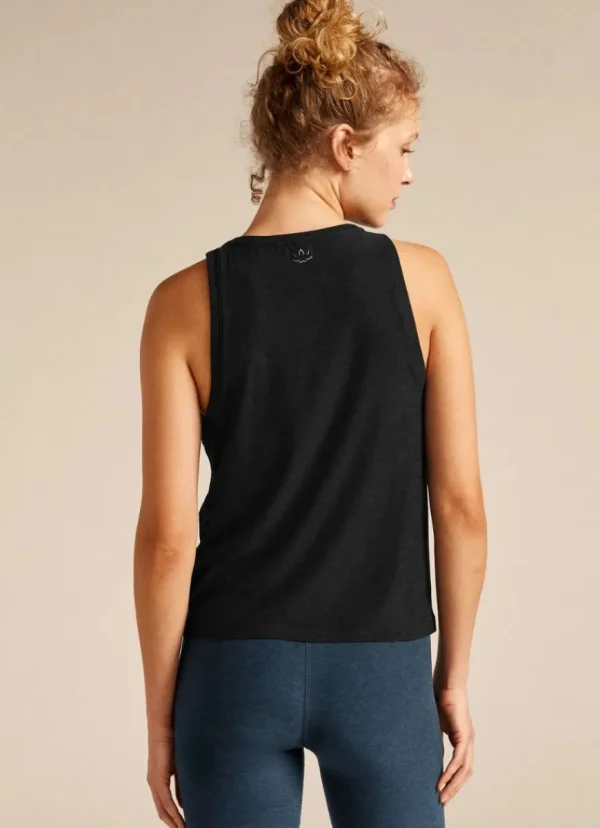 New Beyond Yoga Featherweight Rebalance Tank Darkest Night