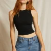 New perfectwhitetee Gigi Ribbed Tank True Black