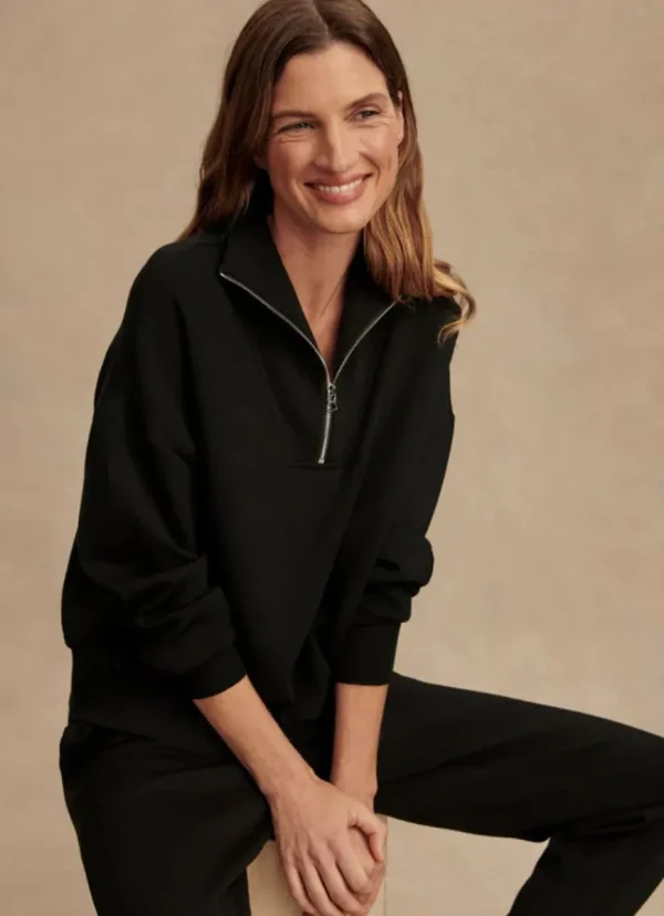 Discount Varley Hawley Half Zip Sweat Black