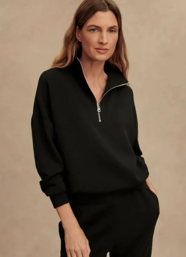 Discount Varley Hawley Half Zip Sweat Black