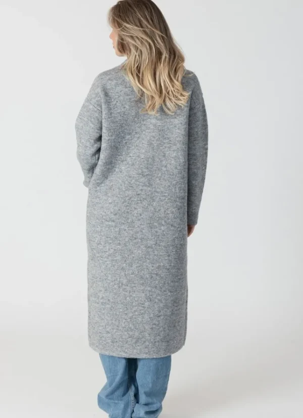 Discount Lyla + Luxe Jimmi Long Coat Grey Marl