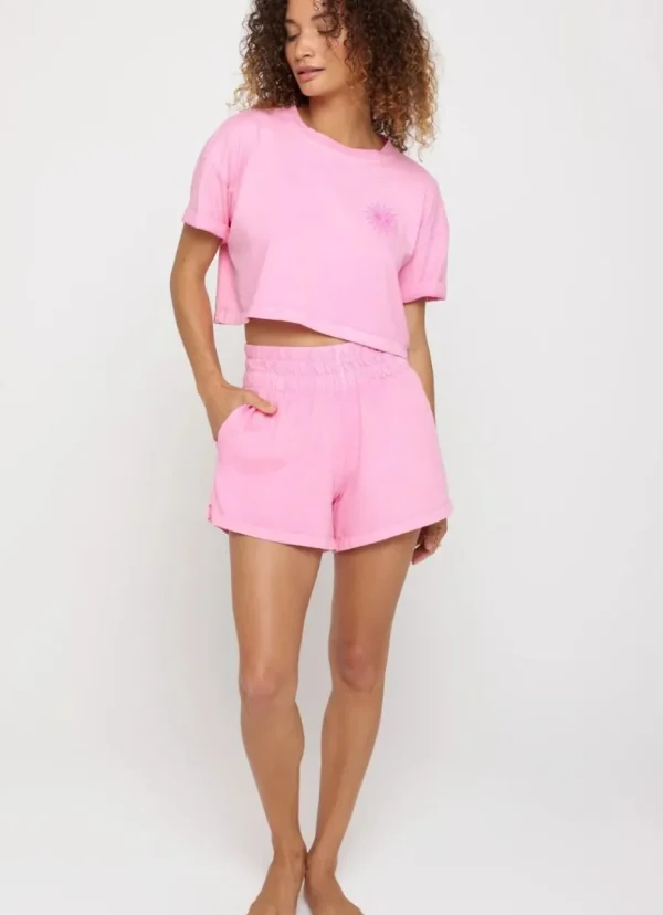 New Spiritual Gangster Kia Mid Rise Short Neon Rose