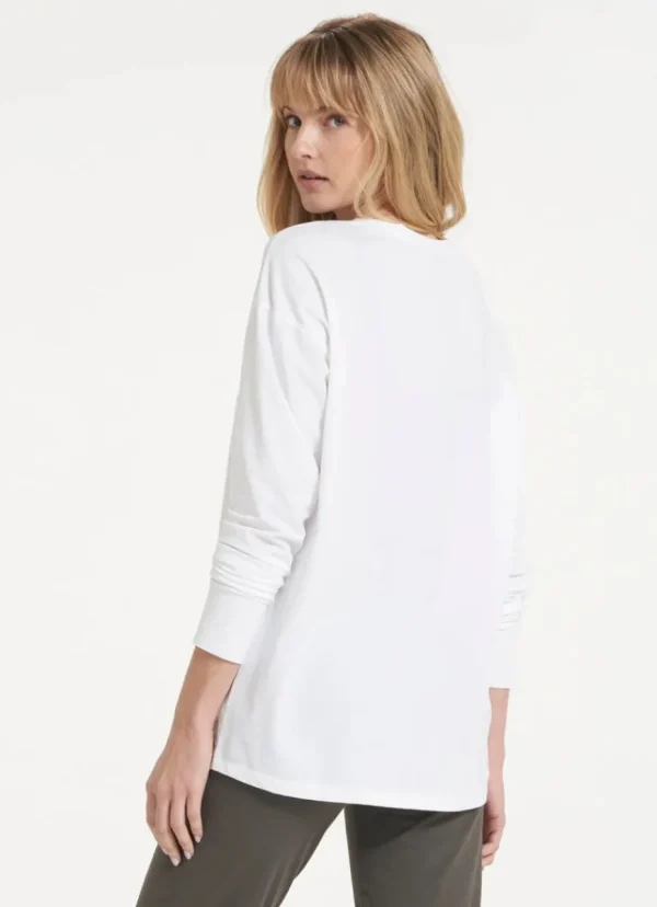 Online vuori Long Sleeve Feather Tee White