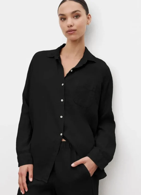 Discount Velvet by Graham u0026 Spencer Mulholland Linen Shirt Black