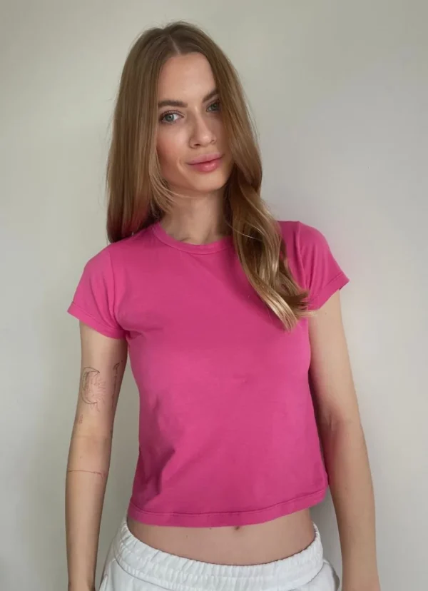 Fashion Velvet by Graham u0026 Spencer Nina Cropped Crew Neck Tee Glam