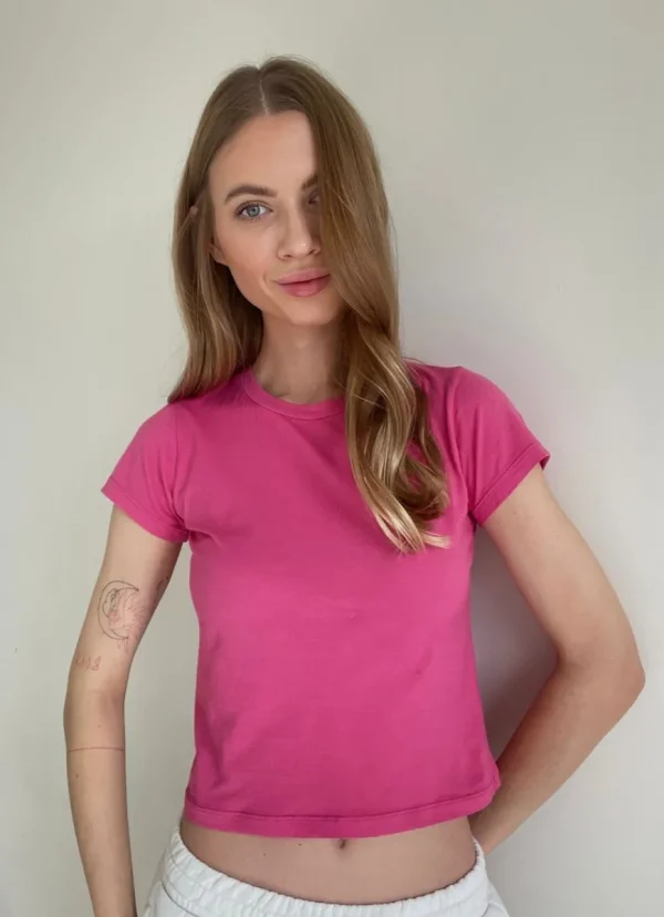 Fashion Velvet by Graham u0026 Spencer Nina Cropped Crew Neck Tee Glam