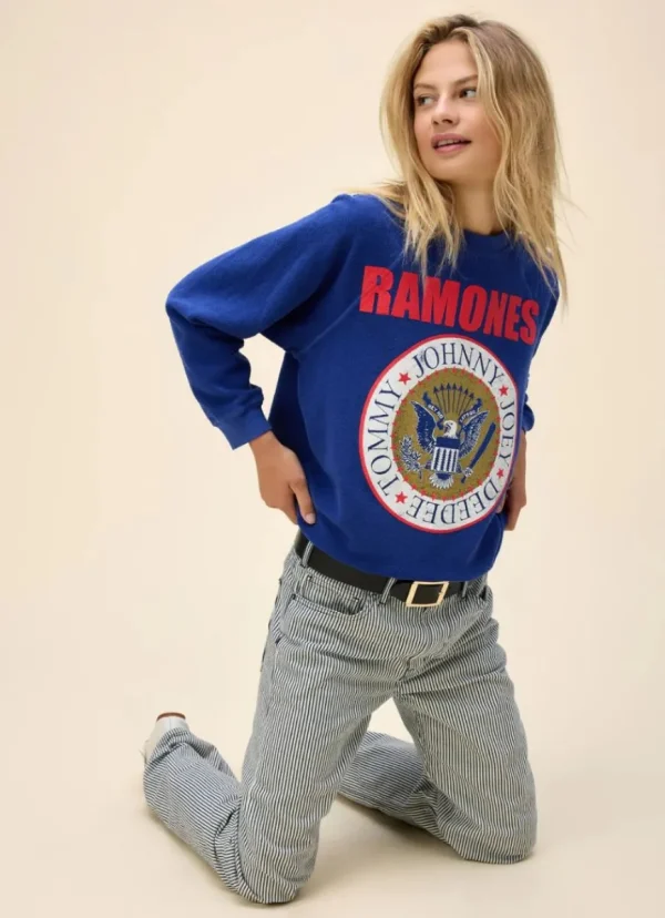 Hot DAYDREAMER Ramones Gold Seal Reverse Crew Blue Quartz