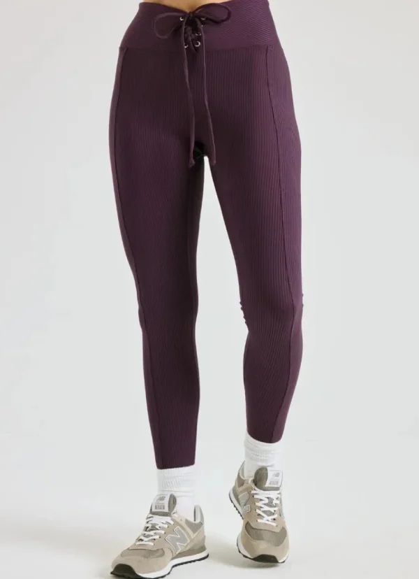 Fashion YEAR OF OURS Ribbed Football Legging Deep Plum