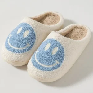 Online Smile Slippers White/Blue