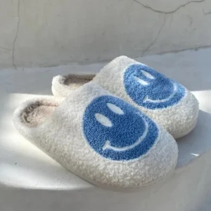 Online Smile Slippers White/Blue