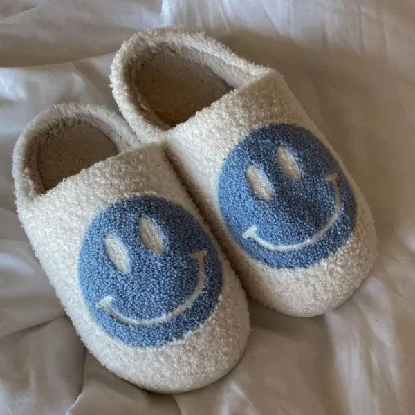 Online Smile Slippers White/Blue
