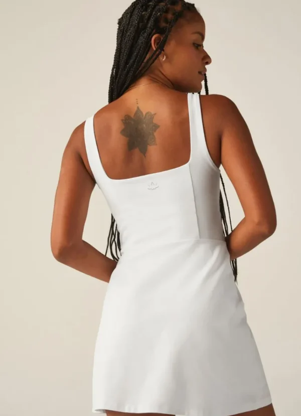 New Beyond Yoga Spacedye Court Appeal Mini Dress Cloud White