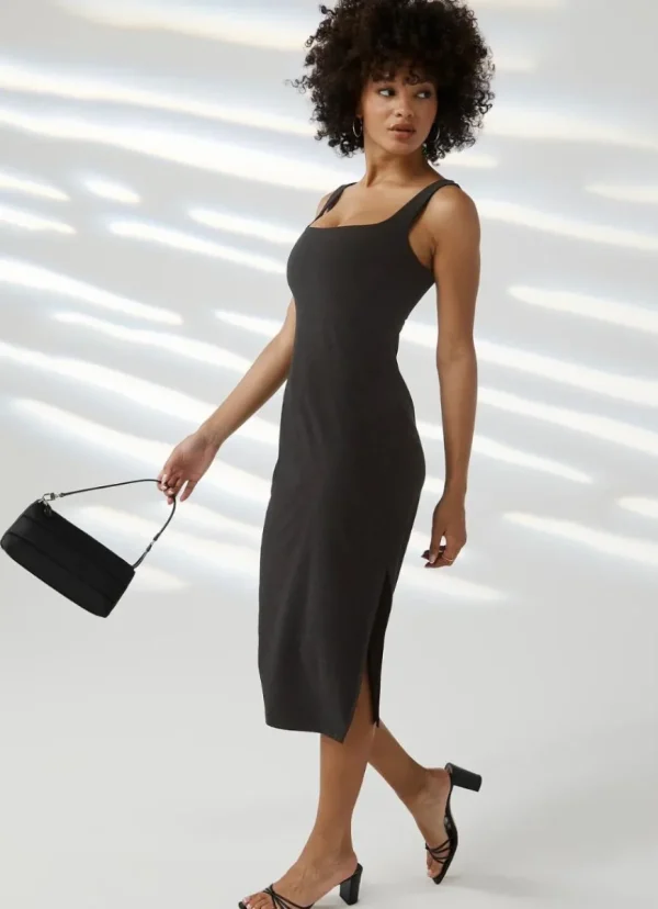 Hot Beyond Yoga Spacedye Icon Midi Dress Darkest Night