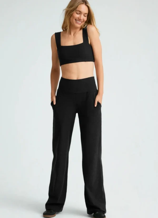 Fashion Beyond Yoga Spacedye Laid Back Pant Darkest Night