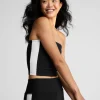 Fashion Beyond Yoga Spacedye Line Up Strapless Cropped Top Darkest Night/Cloud White