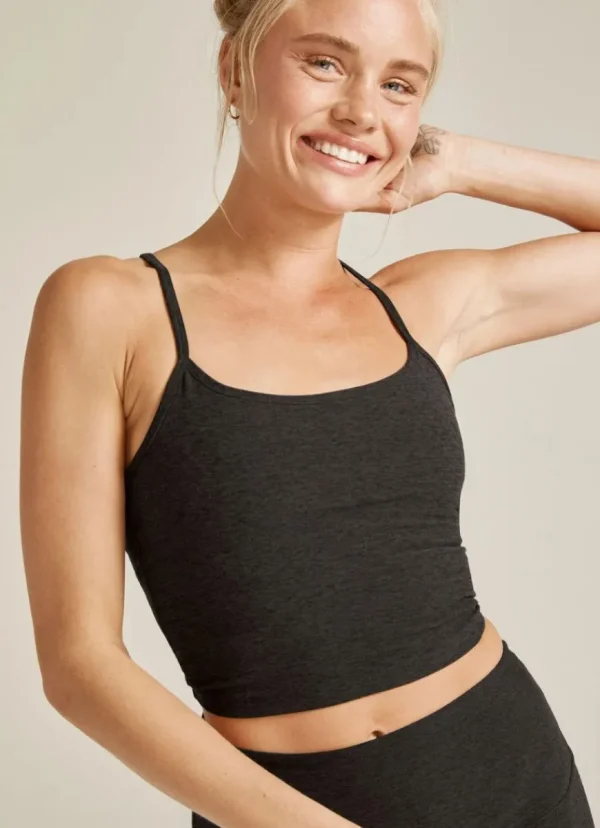 Outlet Beyond Yoga Spacedye Slim Racerback Cropped Tank Darkest Night