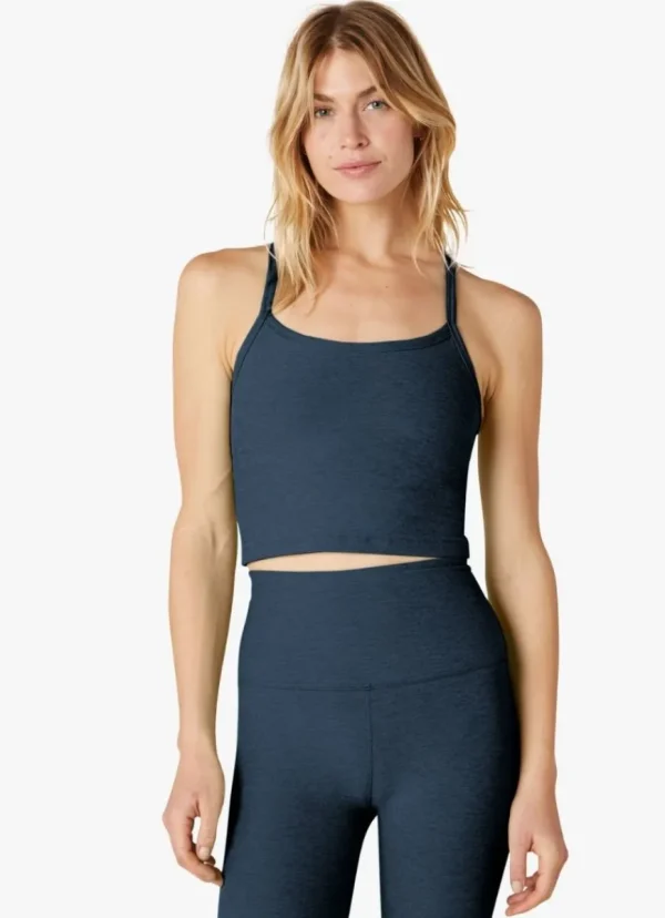 Outlet Beyond Yoga Spacedye Slim Racerback Cropped Tank Nocturnal Navy