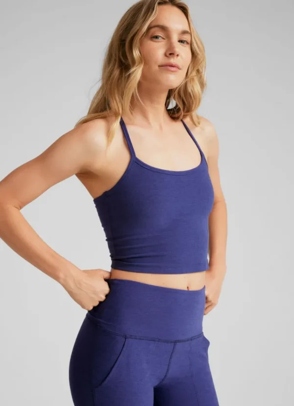 Outlet Beyond Yoga Spacedye Slim Racerback Cropped Tank Eternal Blue Heather