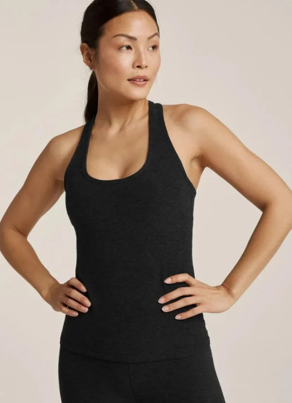 Sale Beyond Yoga Step Up Racerback Tank Darkest Night