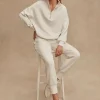 Discount Varley The Slim Cuff Pant 25" Ivory Marl