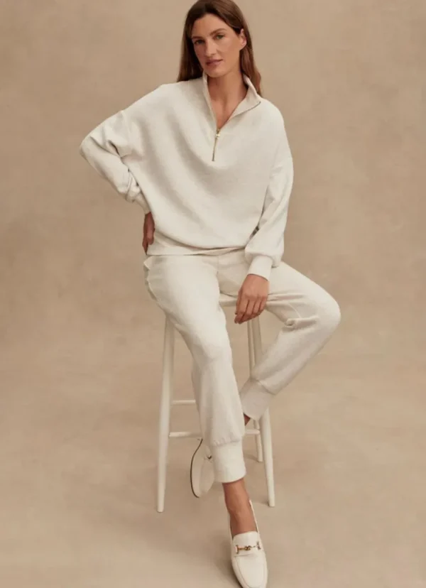 Discount Varley The Slim Cuff Pant 25" Ivory Marl