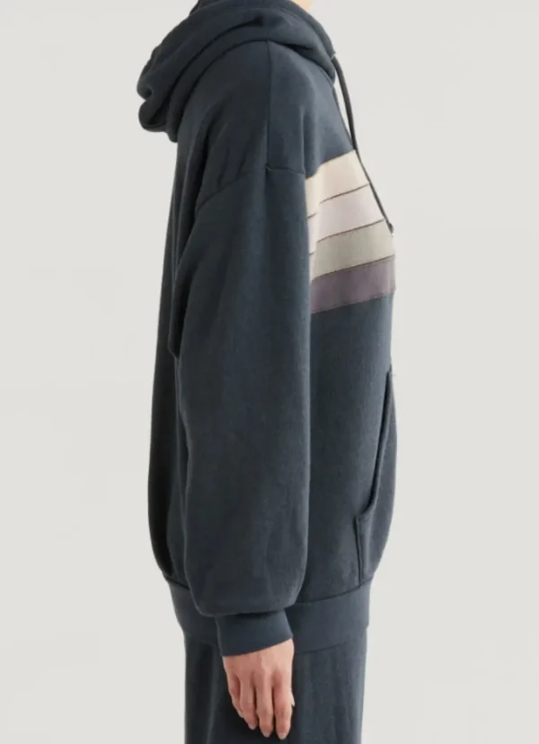 Hot Aviator Nation Wave Stripe 4 Pullover Hoodie Relaxed Charcoal