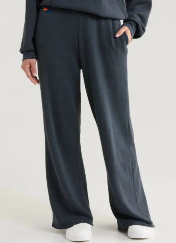 Best Aviator Nation Wide Leg Women’s Pocket Sweatpants Charcoal